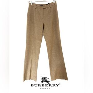 Women’s Burberry Tan/ Camel Herringbone Wool & Cashmere Women's Trousers, Size 6